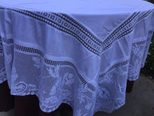 Load image into Gallery viewer, Mary Card "ANEMONE and Butterflies LACE" Crochet Lace and Linen Vintage Tablecloth English Chart No. 61 (1920s) Rare Collectible