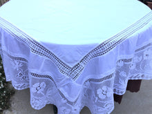 Load image into Gallery viewer, Mary Card "ANEMONE and Butterflies LACE" Crochet Lace and Linen Vintage Tablecloth English Chart No. 61 (1920s) Rare Collectible