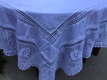Load image into Gallery viewer, Mary Card "ANEMONE and Butterflies LACE" Crochet Lace and Linen Vintage Tablecloth English Chart No. 61 (1920s) Rare Collectible