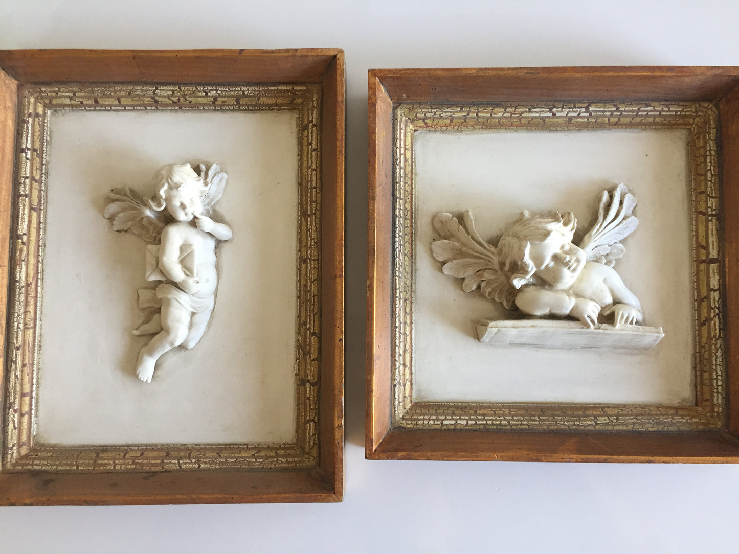 French Shabby Chic Style Vintage Cherub 3D Wall Plaques