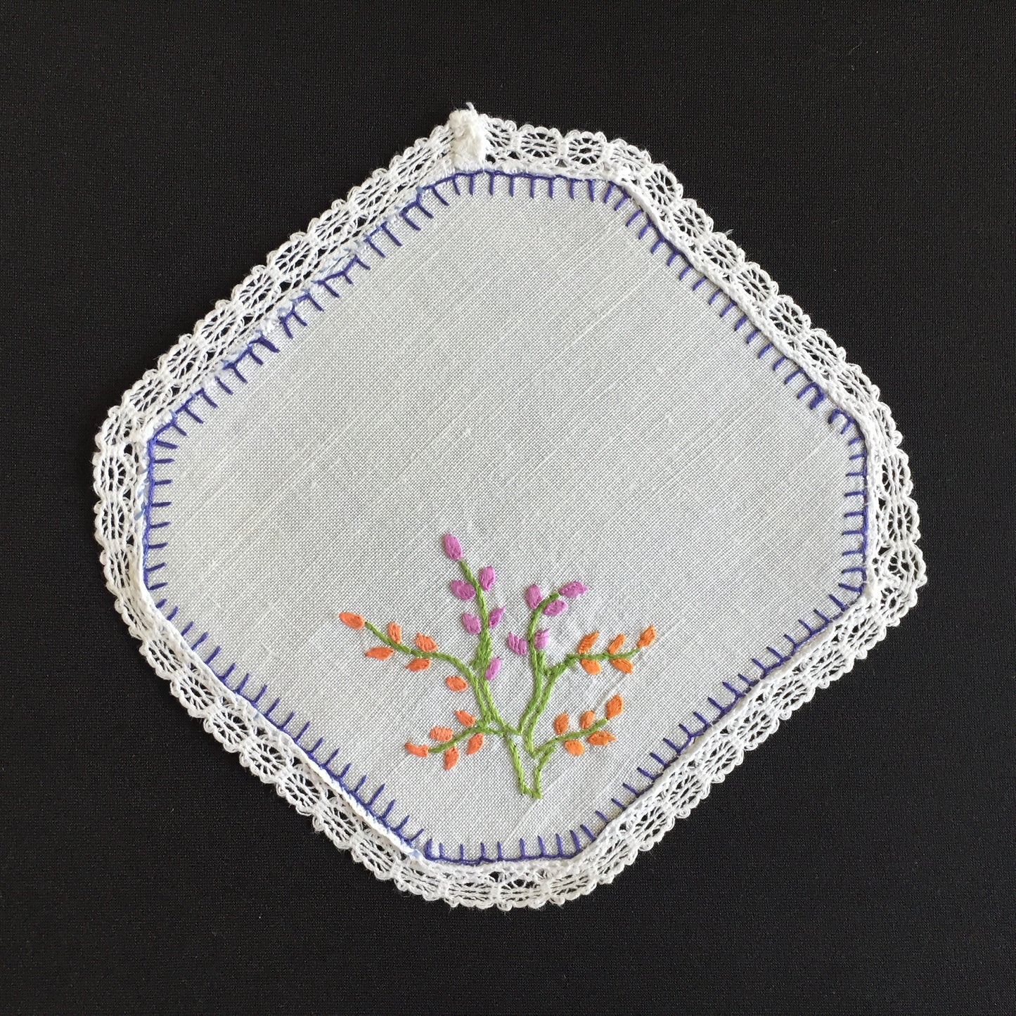 Australian Vintage Hand Embroidered Linen Doily
