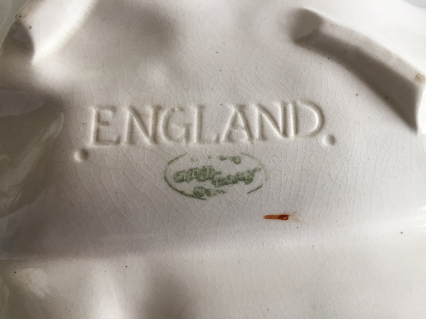 Art Deco Vintage Embossed Ceramic Leaf Shaped Serving Dish Made in England