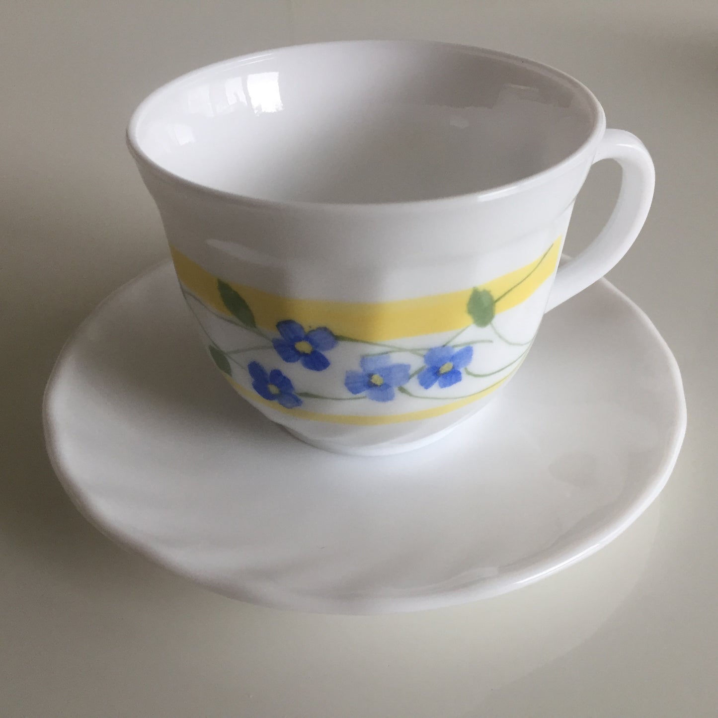 Vintage Arcopal France Floral Teacup and Saucer Set