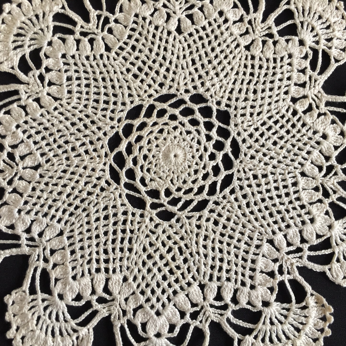 Cotton Lace Crocheted Vintage 9" Round Doily