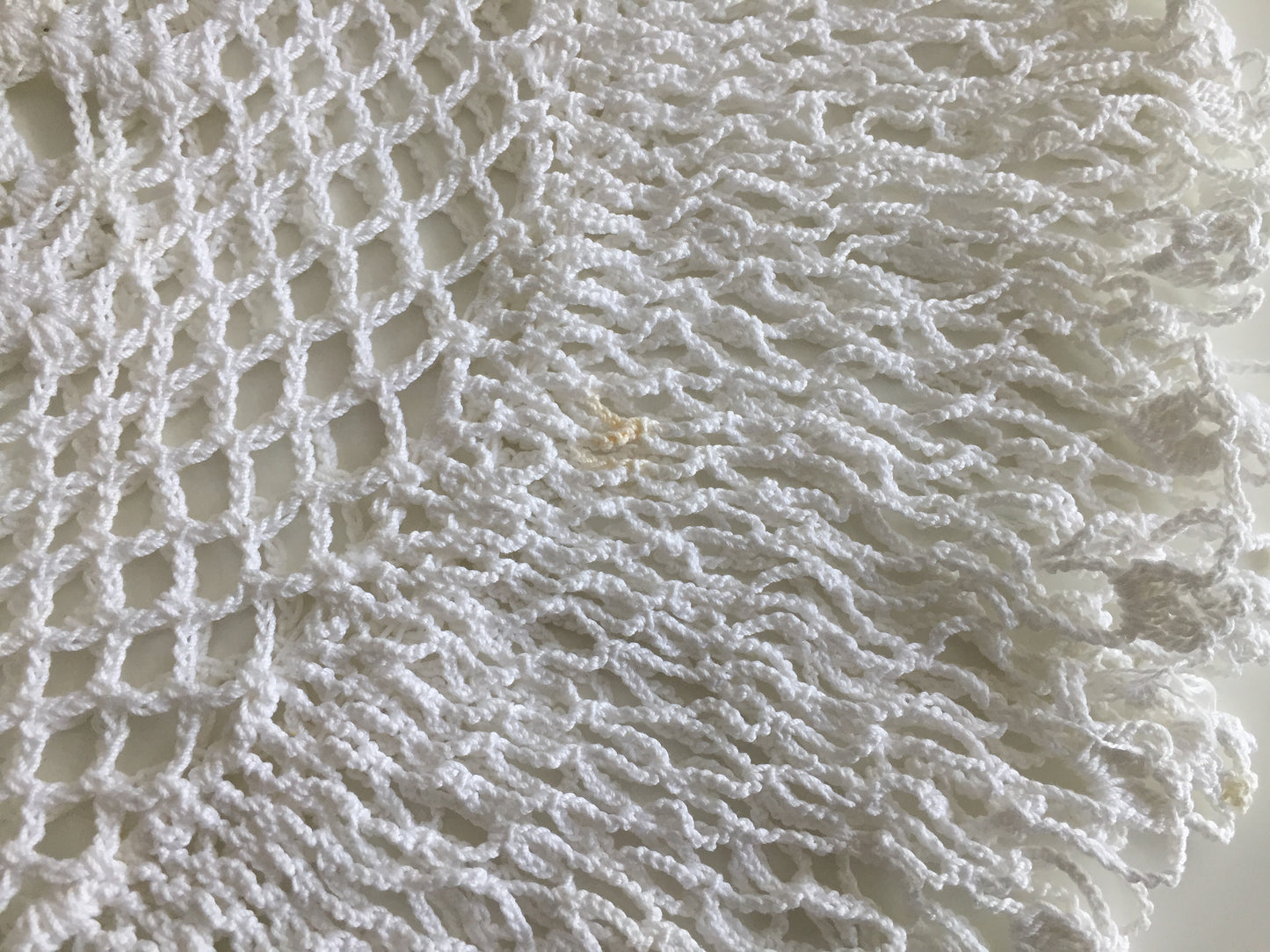 Large Crocheted White Cotton Lace 25" Table Centrepiece Doily