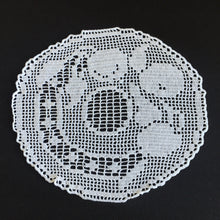 Load image into Gallery viewer, Mary Card  Fruit Set of Luncheon Mats and Centre-Piece  "APPLE" Collectible Vintage Filet Crochet Lace Placemat - Chart No. 60