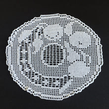 Load image into Gallery viewer, Mary Card  Fruit Set of Luncheon Mats and Centre-Piece  &quot;APPLE&quot; Collectible Vintage Filet Crochet Lace Placemat - Chart No. 60