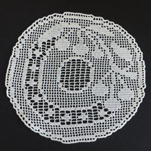 Load image into Gallery viewer, Mary Card  Fruit Set of Luncheon Mats and Centre-Piece  "CHERRY" Collectible Vintage Filet Crochet Lace Placemat - Chart No. 60