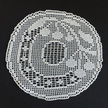 Load image into Gallery viewer, Mary Card  Fruit Set of Luncheon Mats and Centre-Piece  &quot;CHERRY&quot; Collectible Vintage Filet Crochet Lace Placemat - Chart No. 60