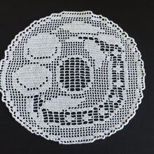 Load image into Gallery viewer, Mary Card  Fruit Set of Luncheon Mats and Centre-Piece  "PEACH" Collectible Vintage Filet Crochet Lace Placemat - Chart No. 60
