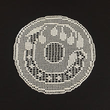 Load image into Gallery viewer, Mary Card  Fruit Set of Luncheon Mats and Centre-Piece  "PLUM" Collectible Vintage Filet Crochet Lace Placemat - Chart No. 60