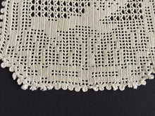 Load image into Gallery viewer, Mary Card Designed "Holly and Robin" Chair Set (1931) Large Vintage Crochet Lace Chairback Doily