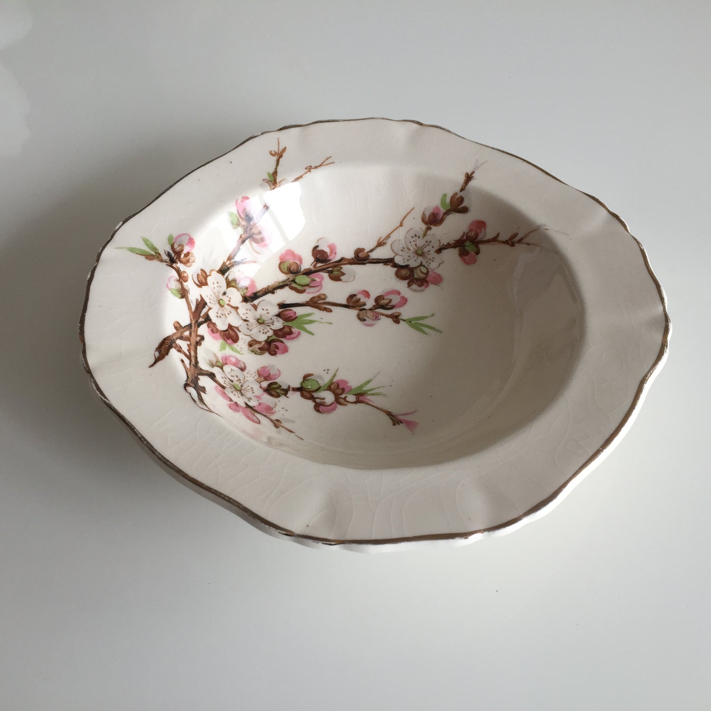 Small Vintage Alfred Meakin Dish with Peach Blossom Pattern