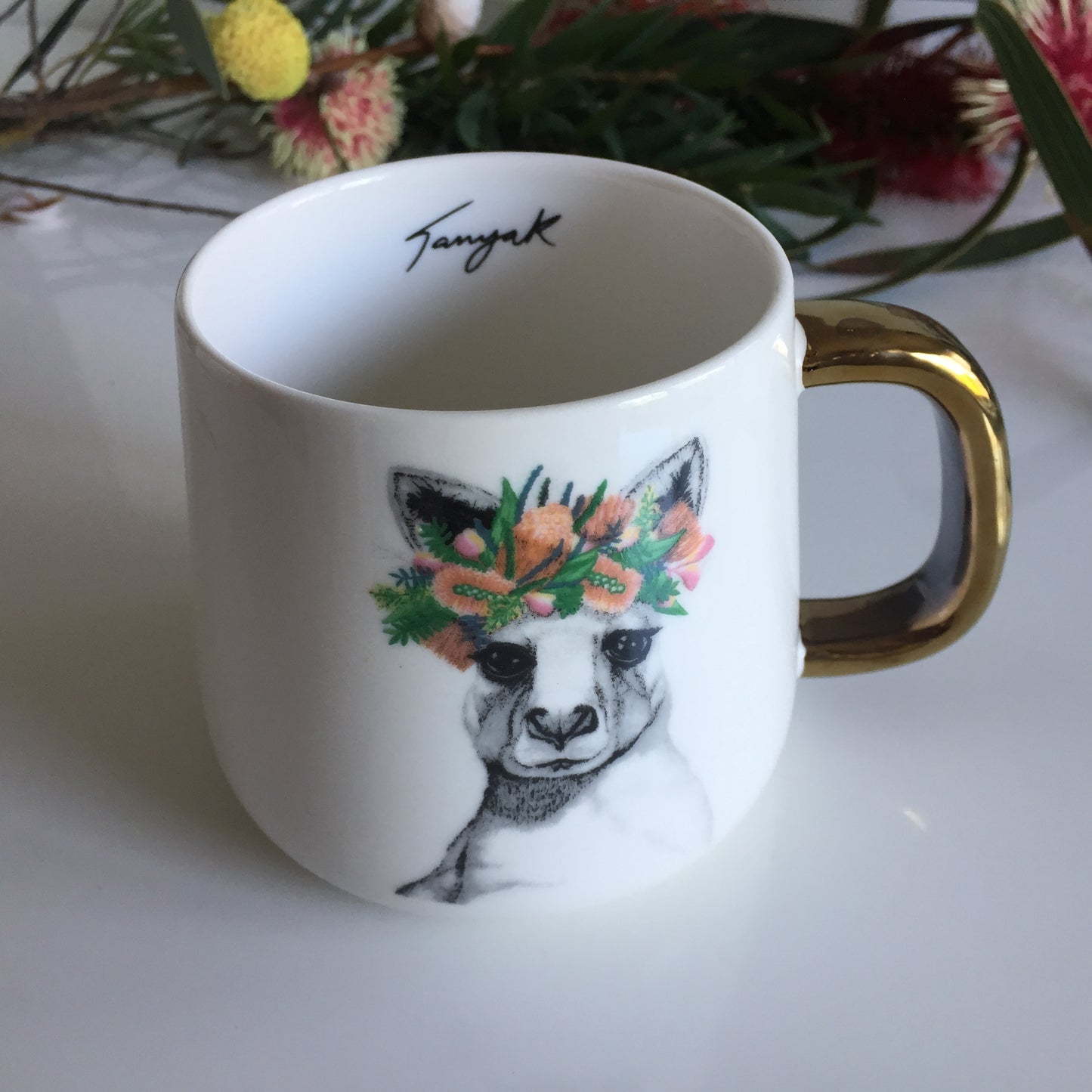 Australian Art Series Tanya Kalantary Collection 350mL Kangaroo Porcelain Mug