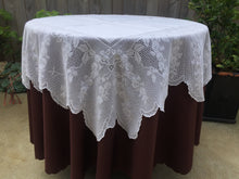 Load image into Gallery viewer, Mary Card "LABURNUM" Crochet Lace and Linen Collectible Vintage Tablecloth Weldons Publication 1930s