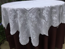 Load image into Gallery viewer, Mary Card "LABURNUM" Crochet Lace and Linen Collectible Vintage Tablecloth Weldons Publication 1930s