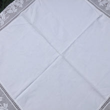 Load image into Gallery viewer, Mary Card "LABURNUM" Crochet Lace and Linen Collectible Vintage Tablecloth Weldons Publication 1930s
