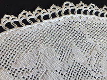 Load image into Gallery viewer, Collectible Mary Card Tea Cosy "LABURNUM" 1930s Filet Crochet Lace Teapot Cover