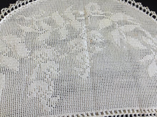 Load image into Gallery viewer, Collectible Mary Card Tea Cosy "LABURNUM" 1930s Filet Crochet Lace Teapot Cover