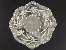 Load image into Gallery viewer, Mary Card Designed "LACEY LILY Round Mat" Collectible Filet Crochet Lace Doily Crochet Book No 7 (1928)