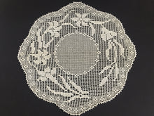 Load image into Gallery viewer, Mary Card Designed "LACEY LILY Round Mat" Collectible Filet Crochet Lace Doily Crochet Book No 7 (1928)