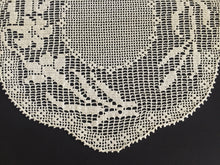 Load image into Gallery viewer, Mary Card Designed "LACEY LILY Round Mat" Collectible Filet Crochet Lace Doily Crochet Book No 7 (1928)