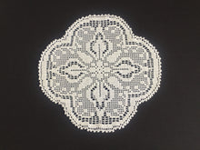 Load image into Gallery viewer, Mary Card Designed "LILY  of the VALLEY d'oyley" Collectable Art Deco Filet Crochet Lace Doily English Chart No 83 (1939)