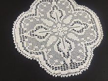 Load image into Gallery viewer, Mary Card Designed "LILY  of the VALLEY d'oyley" Collectable Art Deco Filet Crochet Lace Doily English Chart No 83 (1939)