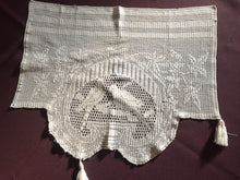Load image into Gallery viewer, Mary Card Designed "LOVE BIRDS" (Crochet Book No. 1, New York 1920) Collectible Vintage Filet Crochet Single Scarf End Lace Panel