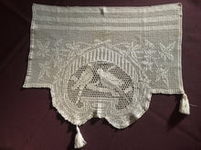Load image into Gallery viewer, Mary Card Designed "LOVE BIRDS" (Crochet Book No. 1, New York 1920) Collectible Vintage Filet Crochet Single Scarf End Lace Panel