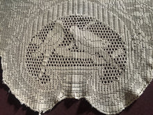 Load image into Gallery viewer, Mary Card Designed "LOVE BIRDS" (Crochet Book No. 1, New York 1920) Collectible Vintage Filet Crochet Single Scarf End Lace Panel