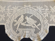 Load image into Gallery viewer, Mary Card Designed "LOVE BIRDS" (Crochet Book No. 1, New York 1920) Collectible Vintage Filet Crochet Single Scarf End Lace Panel