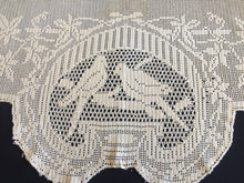 Load image into Gallery viewer, Mary Card Designed "LOVE BIRDS" (Crochet Book No. 1, New York 1920) Collectible Vintage Filet Crochet Single Scarf End Lace Panel