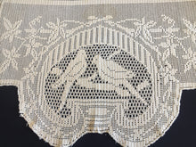 Load image into Gallery viewer, Mary Card Designed "LOVE BIRDS" (Crochet Book No. 1, New York 1920) Collectible Vintage Filet Crochet Single Scarf End Lace Panel