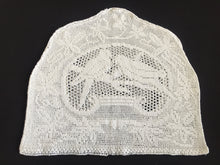 Load image into Gallery viewer, Mary Card "Lovebirds" Tea Cosy (1936) Collectible Vintage Crochet Lace Teapot Cover