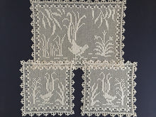 Load image into Gallery viewer, Mary Card Designed "Lyrebirds" Duchesse Set (Chart No 86 - Late 1930s) Extremely Rare Collectible Lace Mats