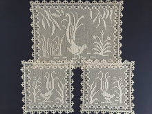Load image into Gallery viewer, Mary Card Designed "Lyrebirds" Duchesse Set (Chart No 86 - Late 1930s) Extremely Rare Collectible Lace Mats