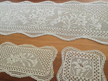Load image into Gallery viewer, Mary Card "Duchess Set in LILY Design Chart 84 (1930s)" Rare Collectible Art Deco Handmade Crochet Lace