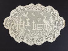 Load image into Gallery viewer, Mary Card Designed Collectible "GARDEN" Oval Tray Cloth (1932 Australian Home Beautiful, 1933 Needlework USA, English Chart No 75)
