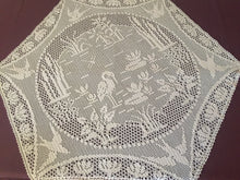 Load image into Gallery viewer, Mary Card Designed "Pond Lily" (1930s) Filet Crochet Lace Large Handmade Table Centrepiece Chart 80