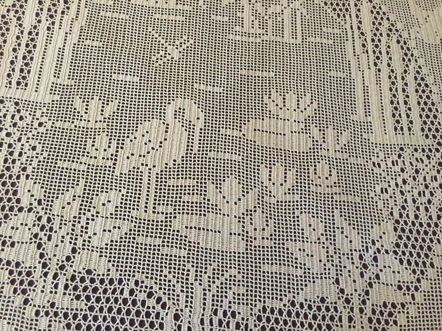 Mary Card Designed "Pond Lily" (1930s) Filet Crochet Lace Large Handmade Table Centrepiece Chart 80