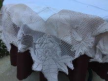 Load image into Gallery viewer, Mary Card "RHODODENDRON" Crochet Lace and Linen Collectible Vintage Tablecloth Weldon's Practical Needlework New Series No. 90