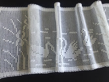Load image into Gallery viewer, Mary Card Designed "Swan and Iris" English Chart No 66. Collectible Vintage Filet Crochet Long Lace Panel or Table Runner