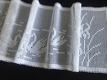 Load image into Gallery viewer, Mary Card Designed "Swan and Iris" English Chart No 66. Collectible Vintage Filet Crochet Long Lace Panel or Table Runner