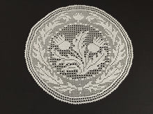 Load image into Gallery viewer, Mary Card Designed "THISTLE d'oyley" Filet Crochet Lace Doily English Small Chart No 500