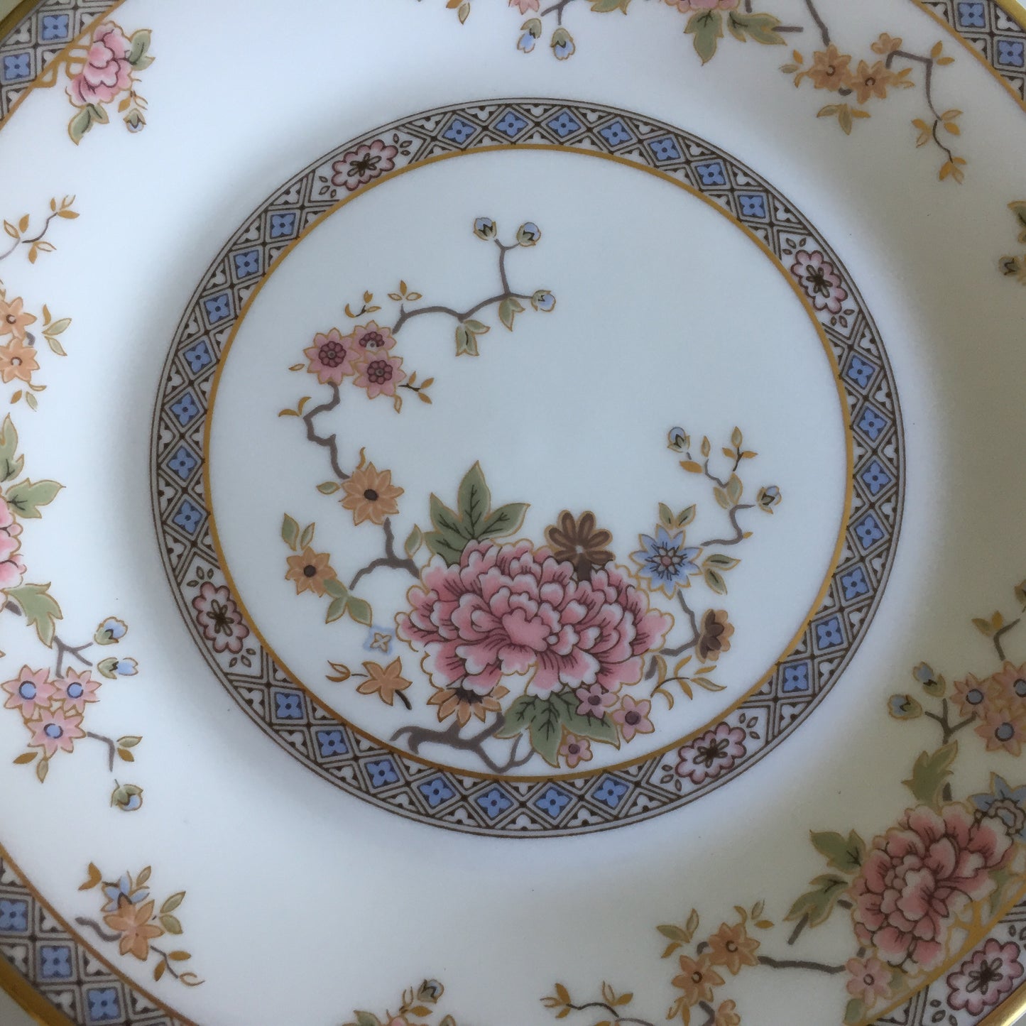 Vintage 1970s Royal Doulton Fine Bone China Canton (H 5052) Dessert Plate Trio