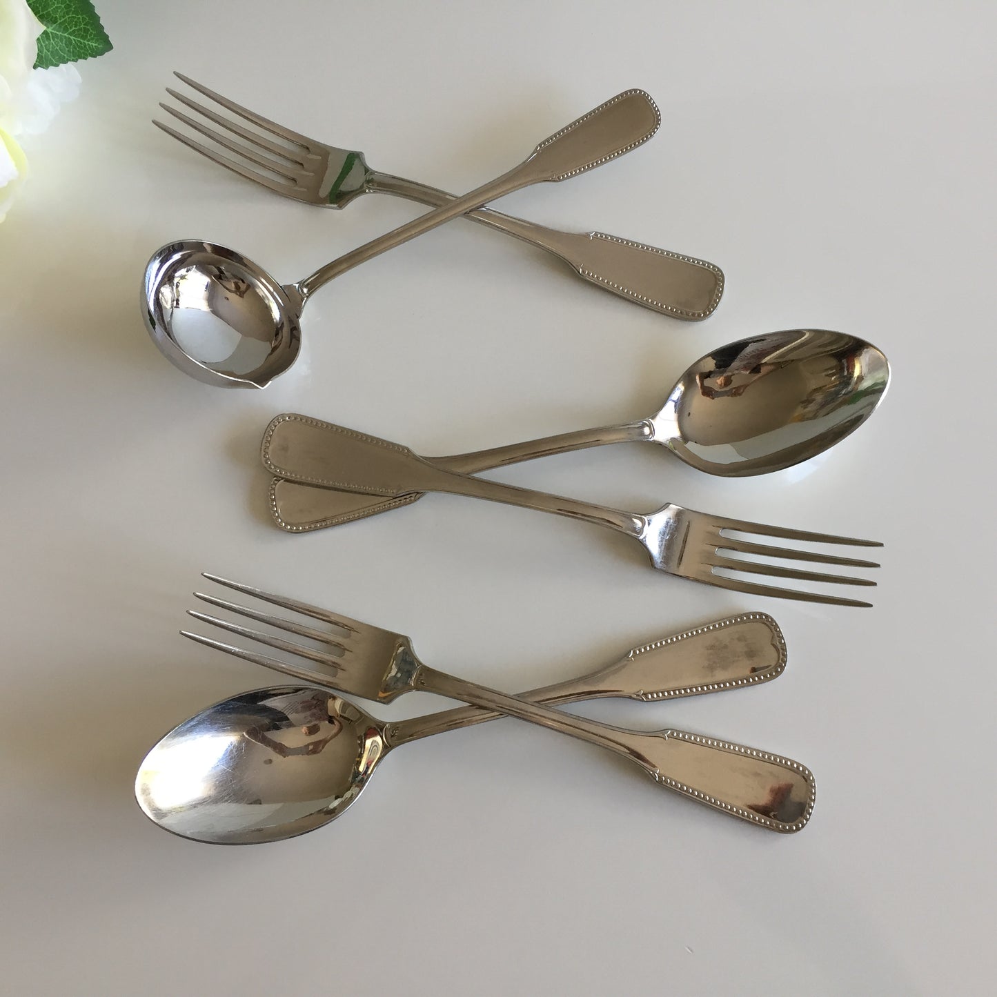 Guy Degrenne Stainless Steel Servers "Perles" Pattern Made in France