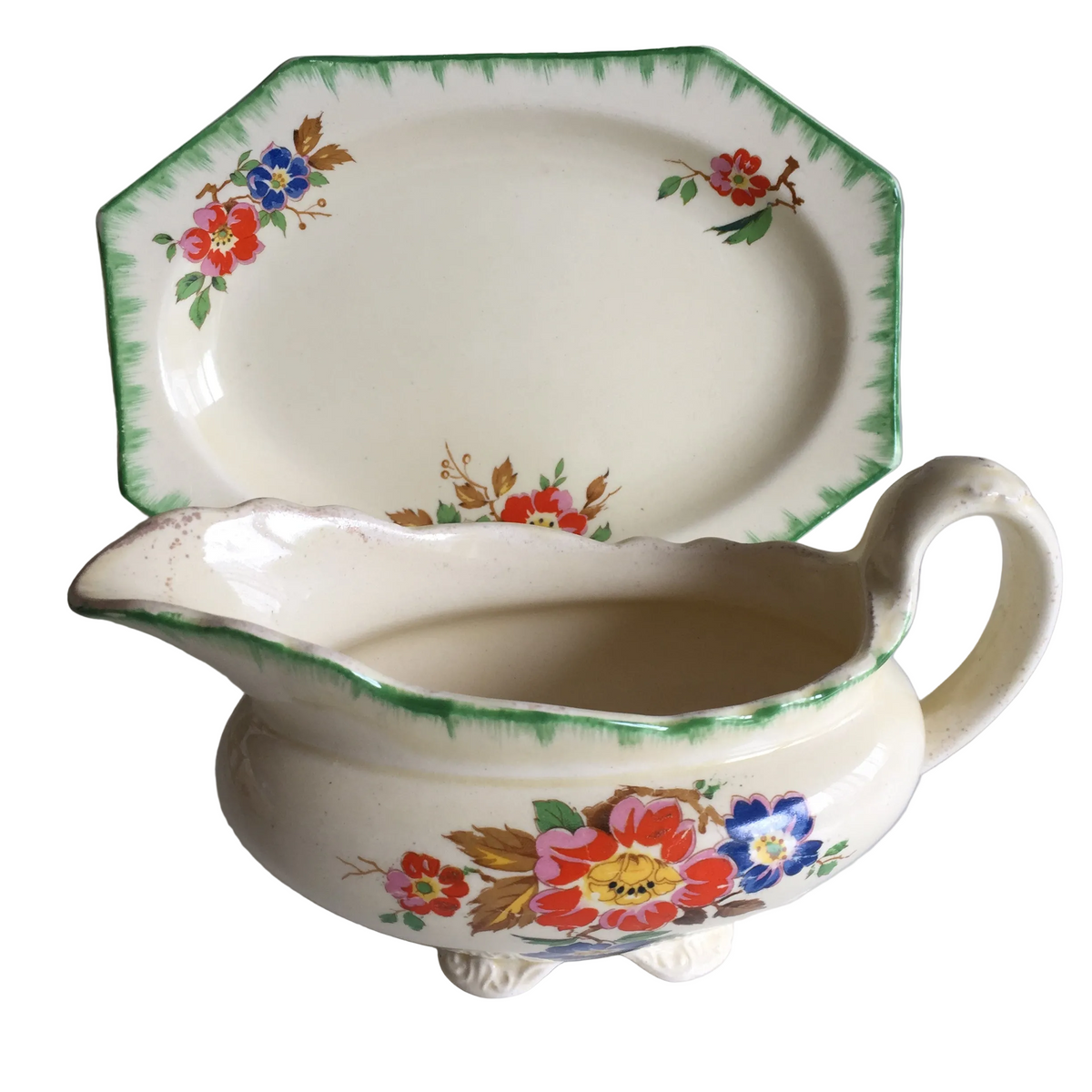 English Vintage Ceramic Gravy Boat