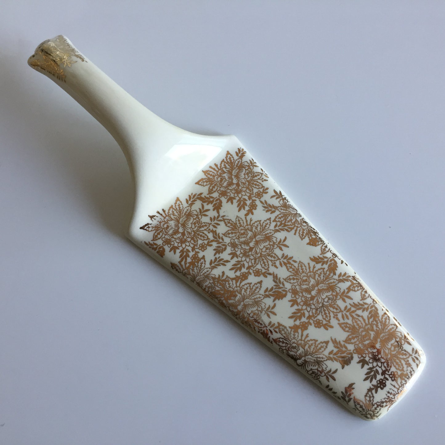 English Vintage Ceramic Cake Serving Spatula with Floral Pattern