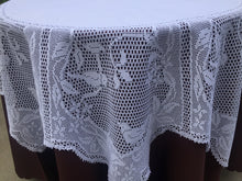 Load image into Gallery viewer, Mary Card "WILD CLEMATIS & CUCKOO" Crochet Lace and Linen Collectible Vintage Tablecloth Australian Giant Chart No. 16 (1926)